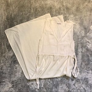 White Slitted Maxi Coverup